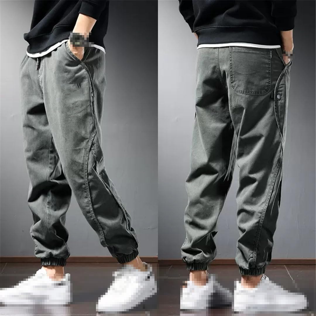 Vogrtcc Pantalones Pitillo Casuales para Hombre Pantalones Holgados con Cordón En La Cintura Elástica