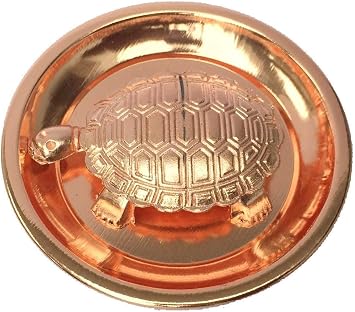 Feng Shui Copper Plate Tortoise Turtle Lucky, Best Wishes, Vastu Living Positivity, Wealth, Good Health ,Good Luck Longevity, for Home, Office Decor Gift Items. Set of 1