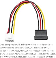 Vista 2 de OwlTree Paquete de 2 cables adaptadores de corriente para disco duro hembra de 4 pines a SATA compatibles con grabadoras de video Hikvision de 7.87