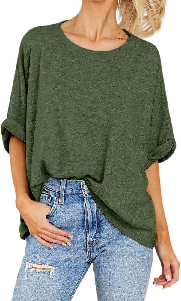 Women Oversized T-Shirt Summer Casual Short Sleeve Loose Tee Tops - Image 2