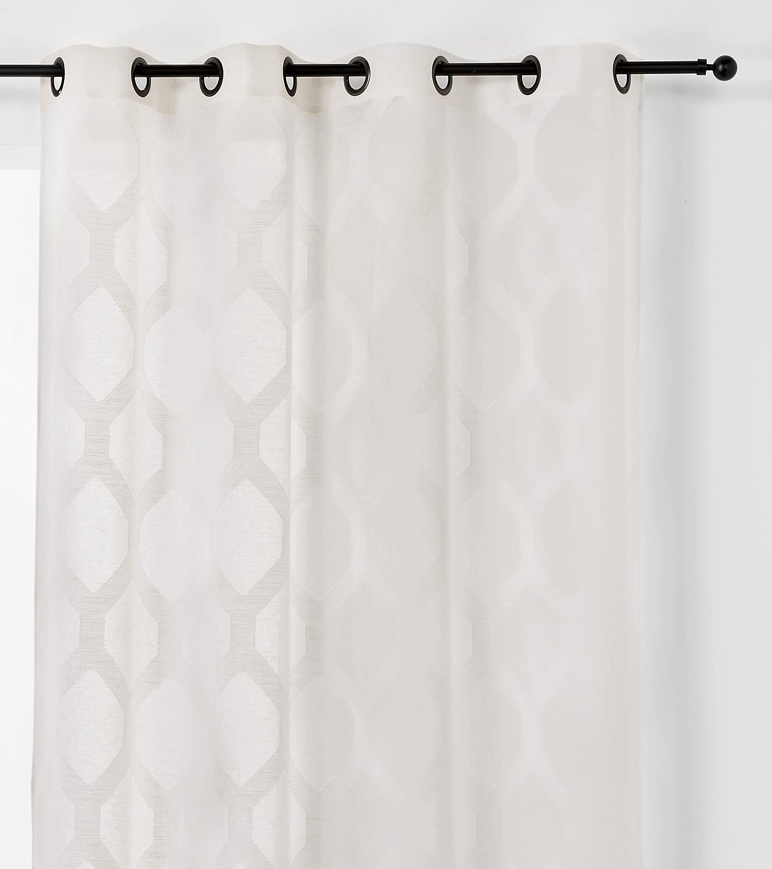 Linder Net Curtain, 85% polyester 15% linen, off- White, 140x250cm