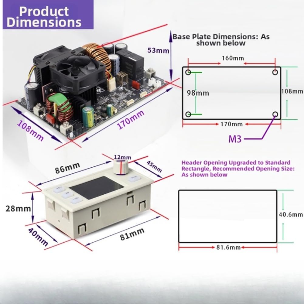 Alimentation DC Réglable 50A 125V Refroidissement Double Ventilateur(With screen)