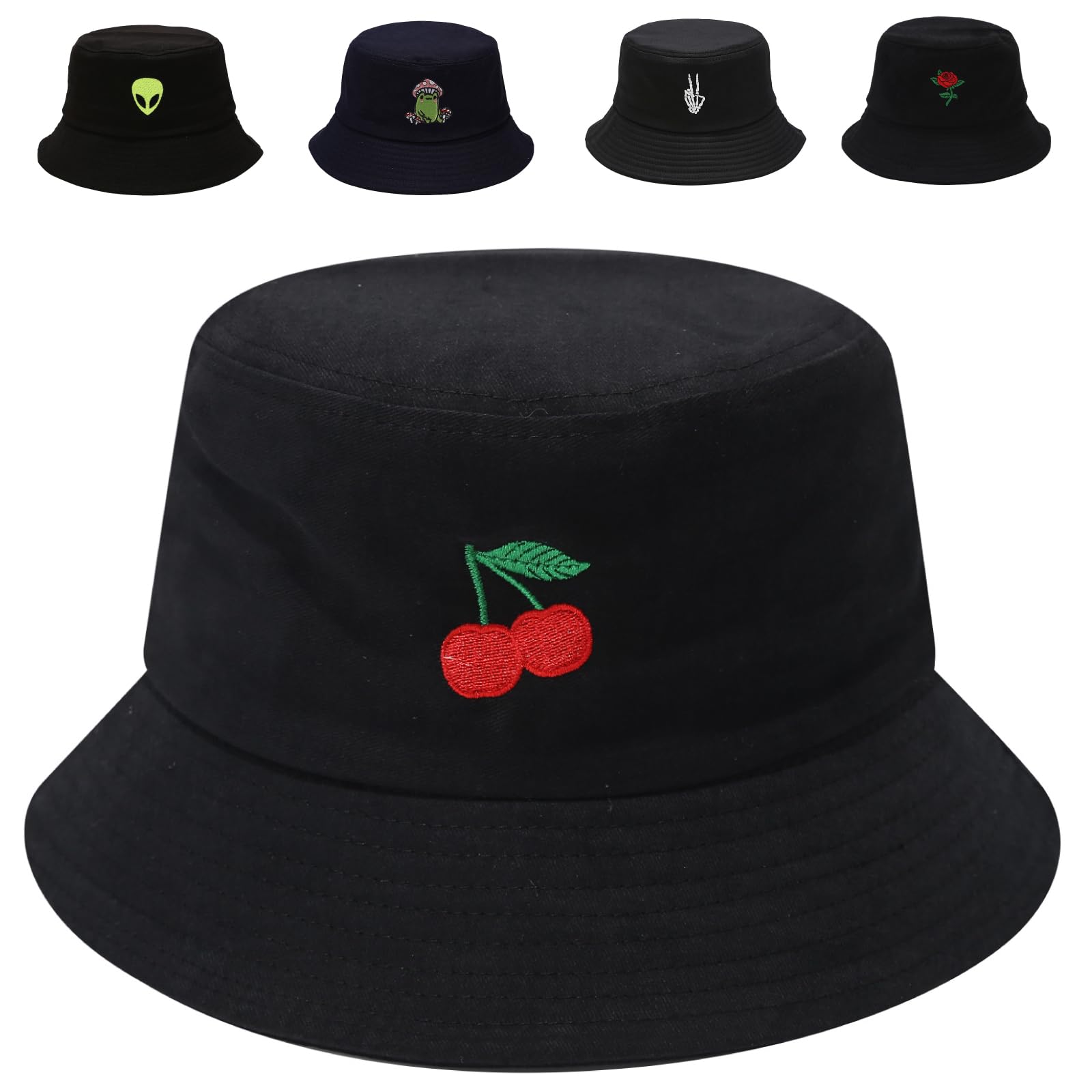 Cotton Bucket Hat for Women Men Summer Travel Sun Beach Bucket Cap, Unisex Outdoor Fisherman Hat