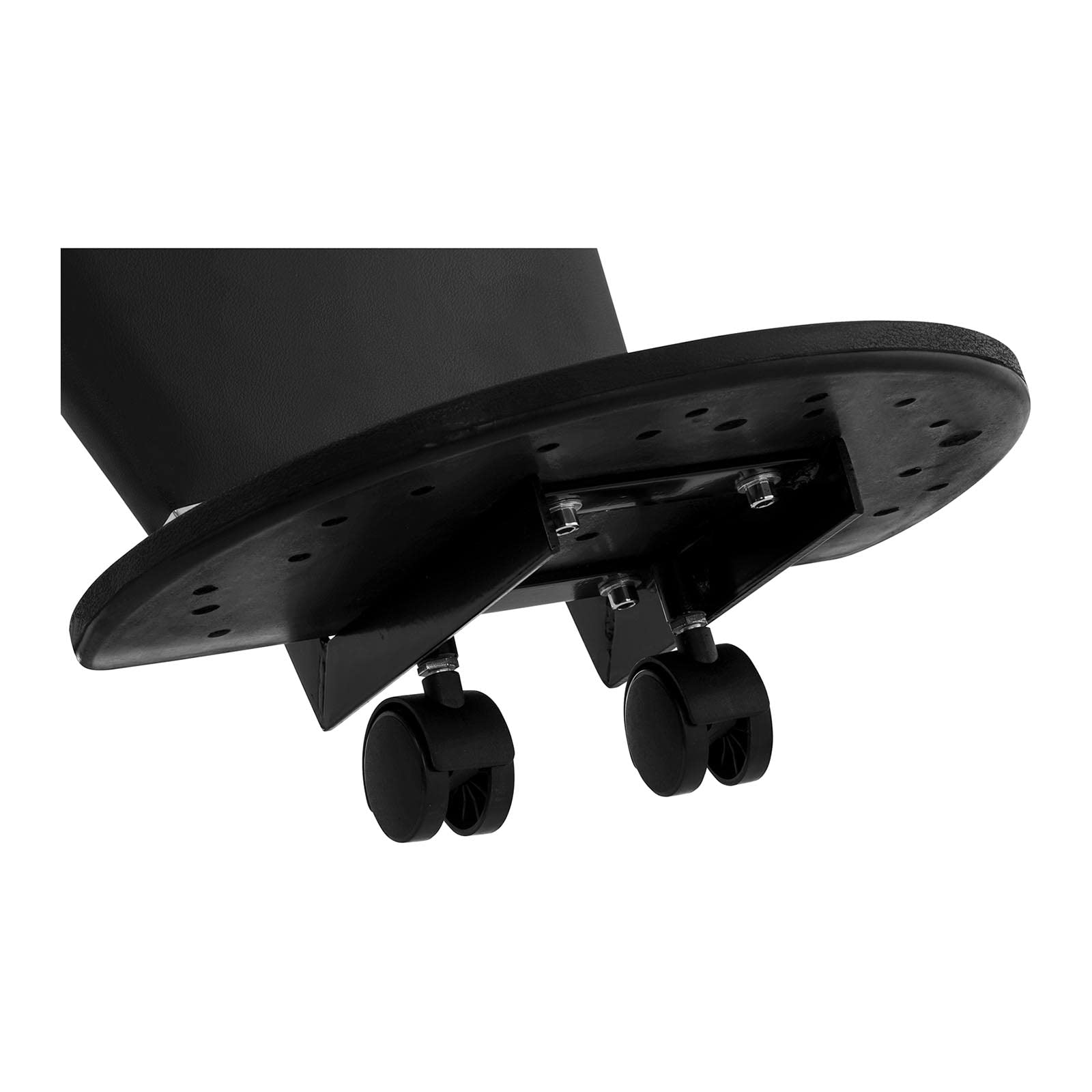 Physa Friseurstuhl Turin Black pneumatisch höhenverstellbar (57 – 64 cm) Sitzhöhe, 500 x 490 mm Sitzfläche, ECO-Leder, Stahlgestell,360° drehbar, Fußstütze Schwarz Friseursessel Friseureinrichtung