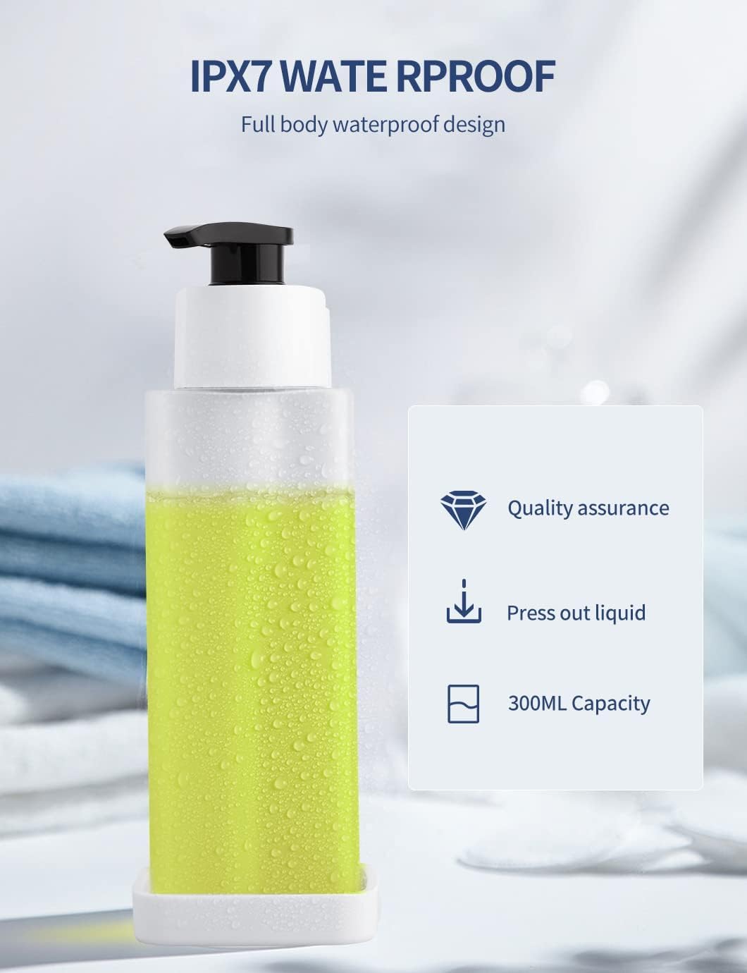 Dispenser Doppio Sapone Liquido Doccia - 2×300ml, Manuale, Con Finestra Visiva, Champagne Oro - Foto 13