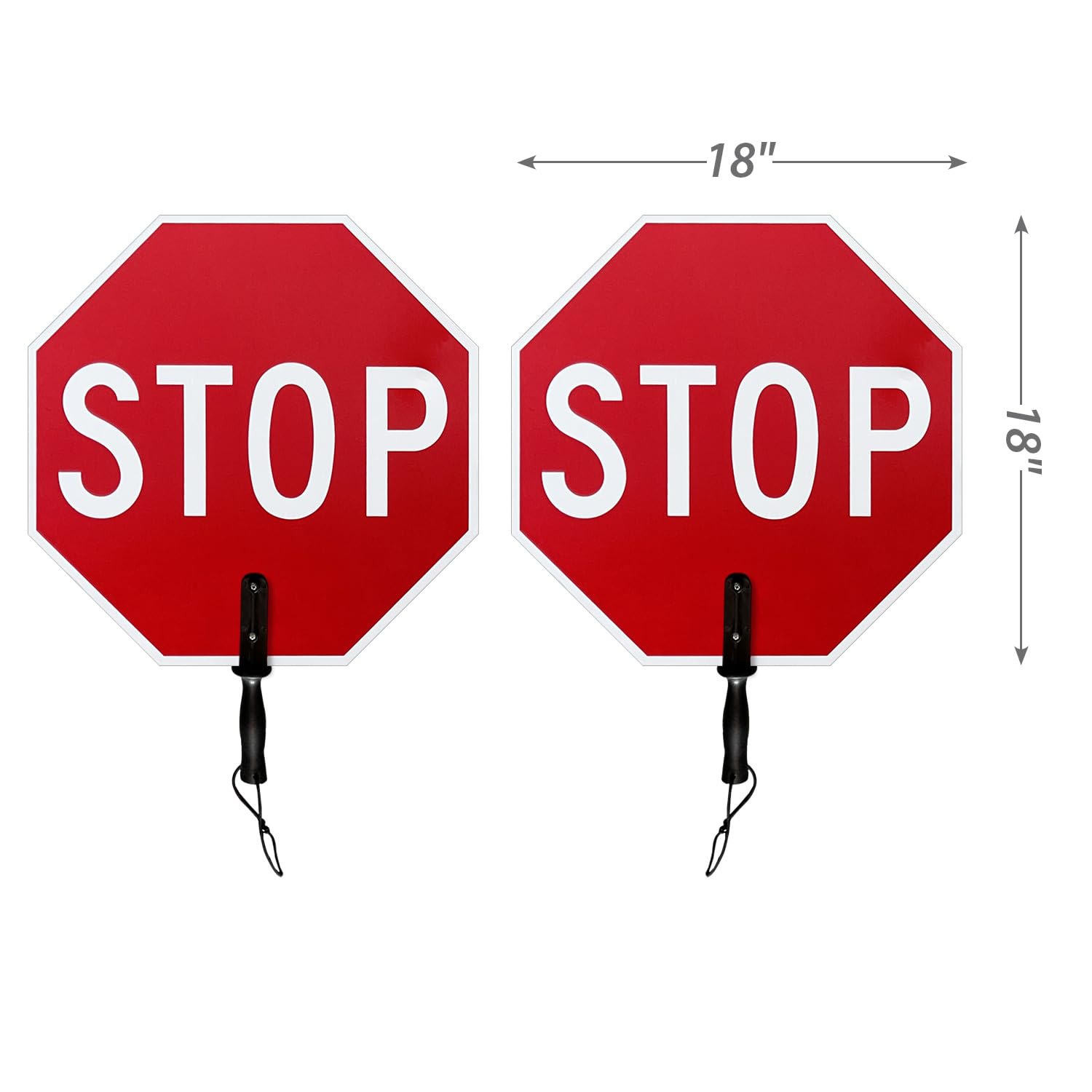 SmartSign Pack of 1, 18 x 18 inch Handheld “STOP - STOP” Paddle Sign with Handle, Double-Sided, 120 mil Aluminum Composite, Engineer Grade Reflective, Red and White — Amazon image 5
