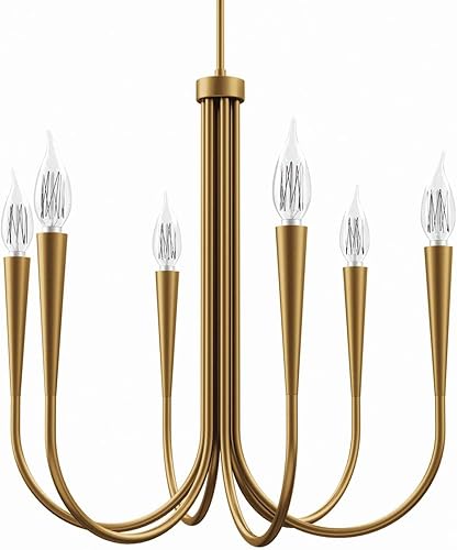 Miniatura 5 de Modway Penrose - Candelabro de 6 luces en latón satinado, marrón, 25 x 25 x 72 pulgadas