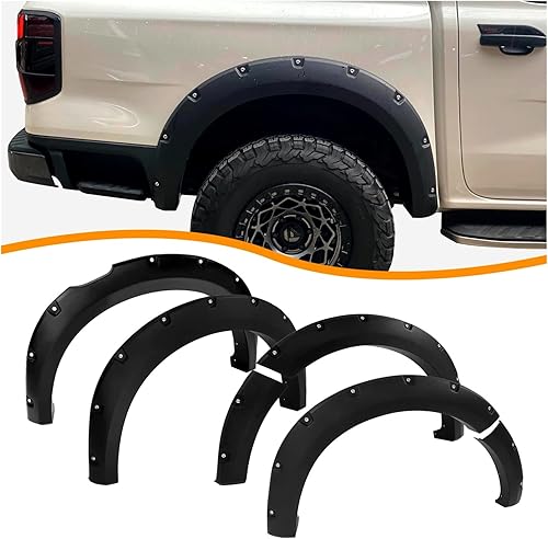 GAHELI Guardabarros estilo bolsillo, arco de rueda compatible con Ford Ranger 2022 2023+ Next Gen WILDTRAK de 5 pulgadas, guardabarros de doble