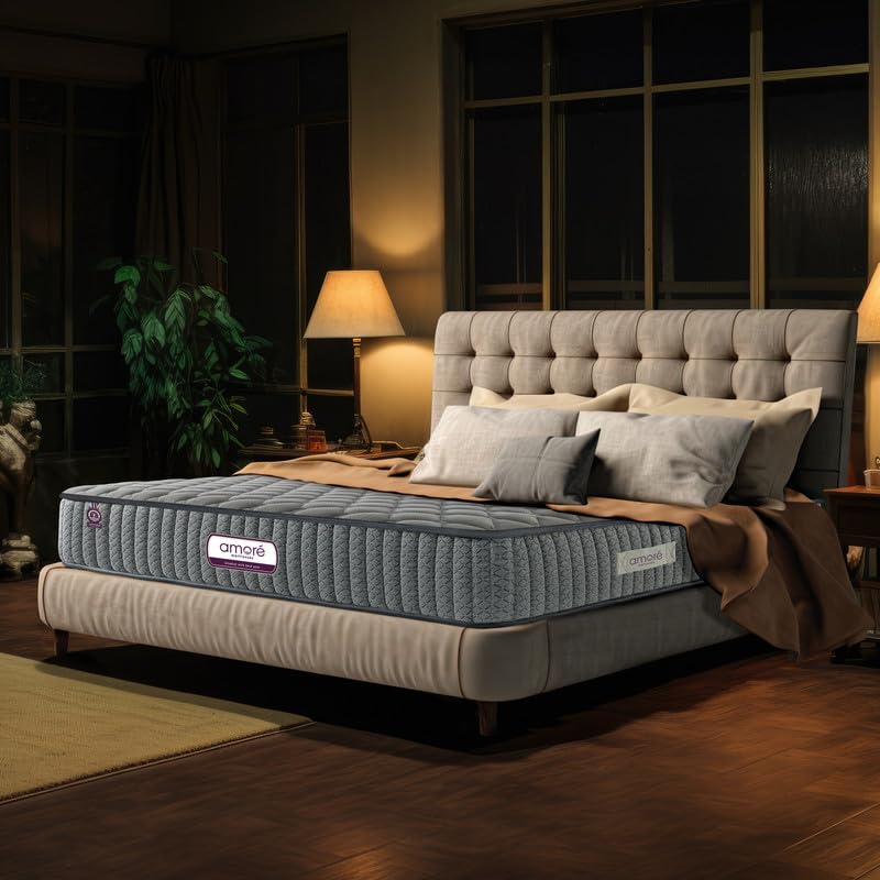 Image of AMORE Spine 6 Inches High Resilience (HR) Memory and Rebonded Foam Orthopedic Mattress |Queen Size (84x60x6) |CertiPUR-US Certified HR Foam | CertiGuard Technology