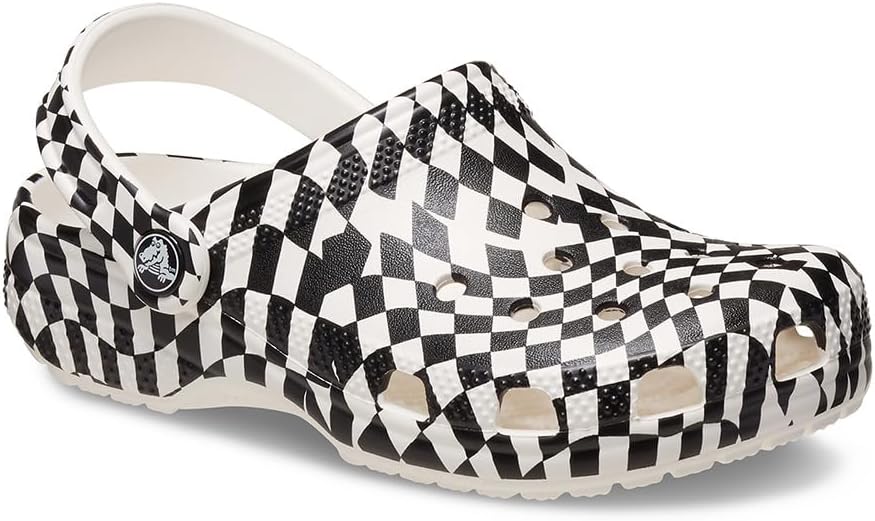 Classic Warped Checker Clog K White/Black C12
