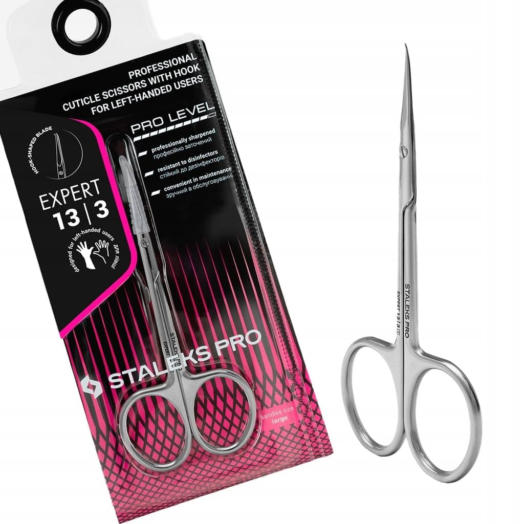 Staleks Expert SE-13/3 Left-Handed Scissors with Hook Stainless Steel