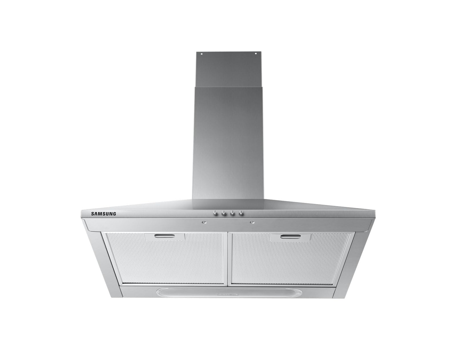 Dekoracyjny okap ścienny Samsung NK24M3050PS - Okap piramida - szerokość 60 cm - Maksymalny przepływ powietrza (w m3/h) : 560 - Poziom hałasu mini. / maxi. (w dBA): - / 66