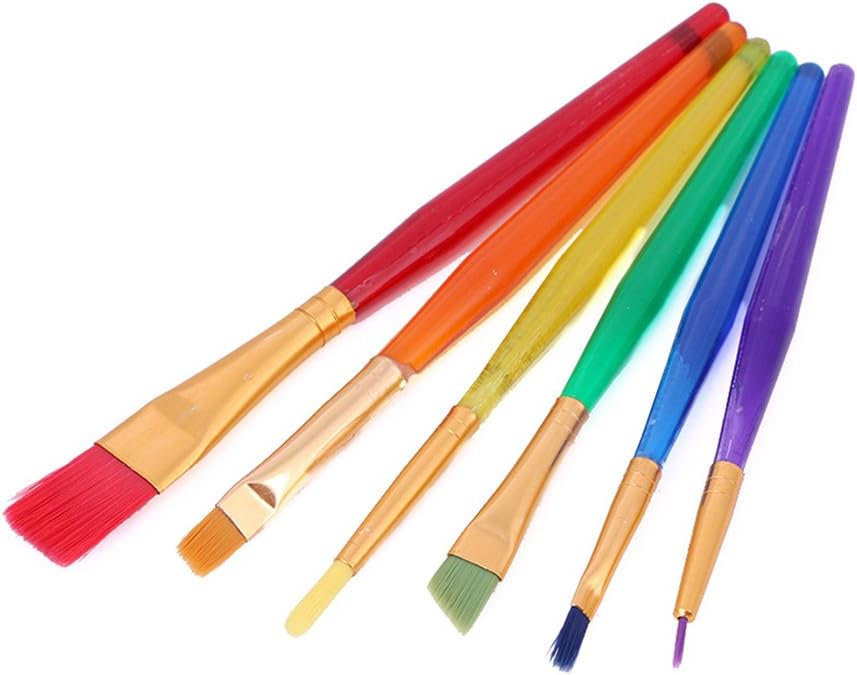 6 Piece Nylon Paintbrush Set with Plastic Metal Tubes for Beginners — 사진 1