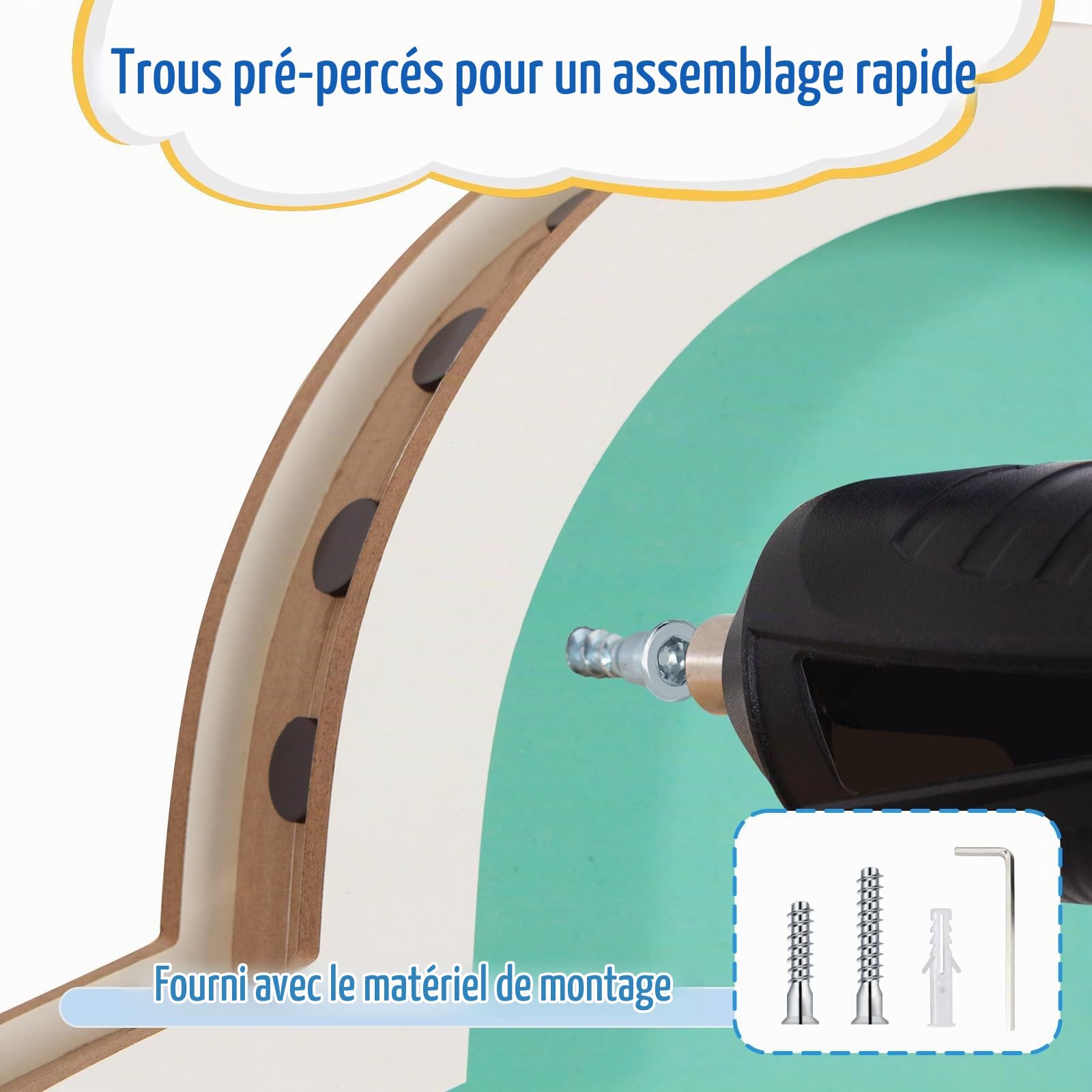 Todeco Étagère Magnétique Murale pour Tonies et Toniebox, UFO | 30-40 Tonies, Pastilles Magnétiques Double Face, Bois Robuste, Compatible avec Station de Charge, pour Chambre Enfant