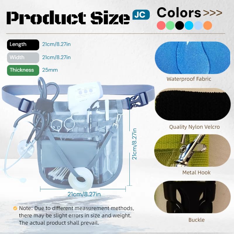 Nurse Fanny Pack Medical Waist Bag Medical Gear Pockets Storage for Stethoscopes,Bandage Scissors and Other Medical Supplies（Gray）