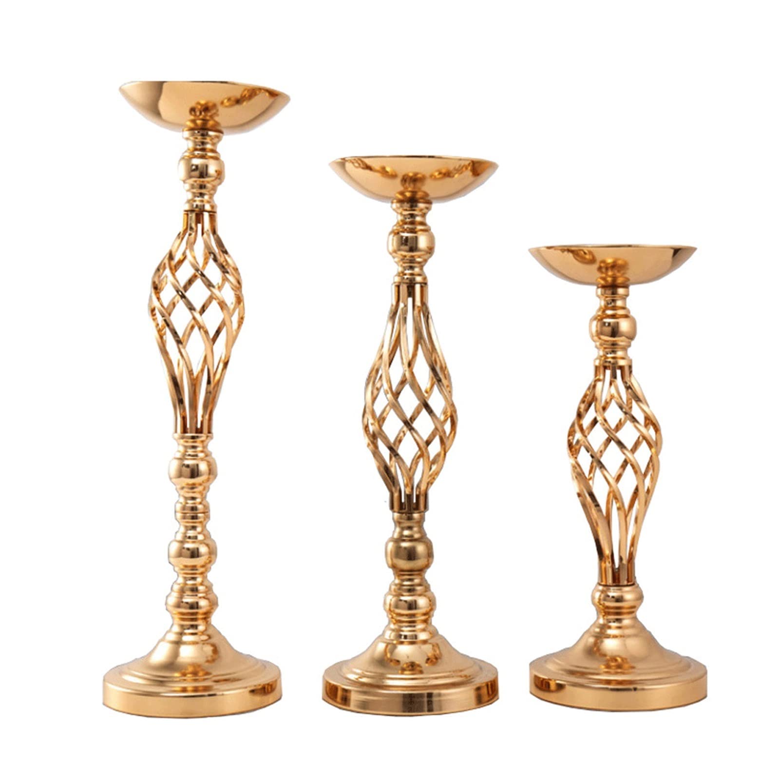 HTTGDGDH Candlestick Golden Table Flower Electroplating Wrought Iron T Stage Decoration Ornaments,Argento-47CM