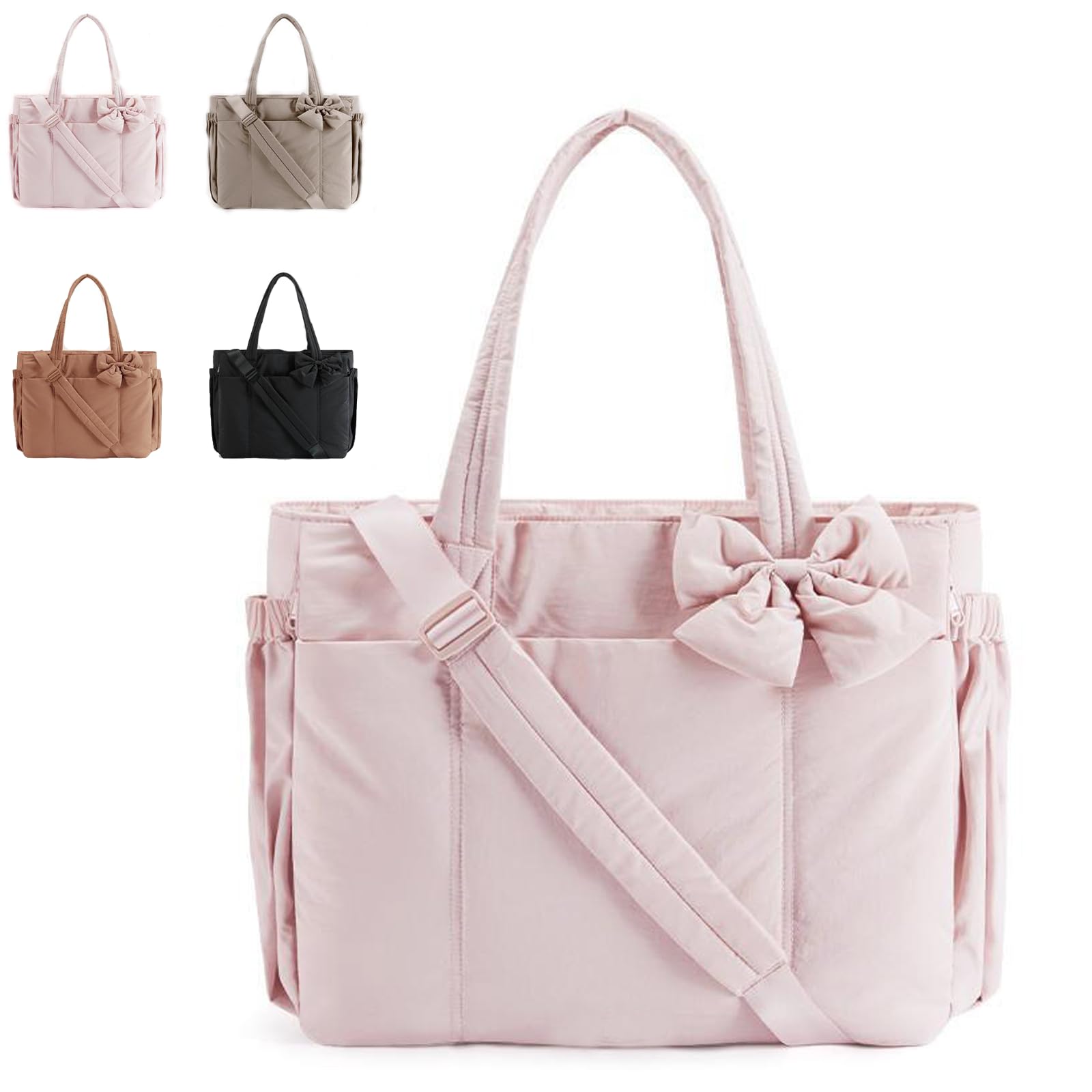 Bolso De Mano para Mujer, Diseño De Lazo En Relieve Ligero, Gran Capacidad De Almacenamiento De 23l, Adecuado para Desplazamientos Y Viajes En Múltiples Escenarios (Pink)