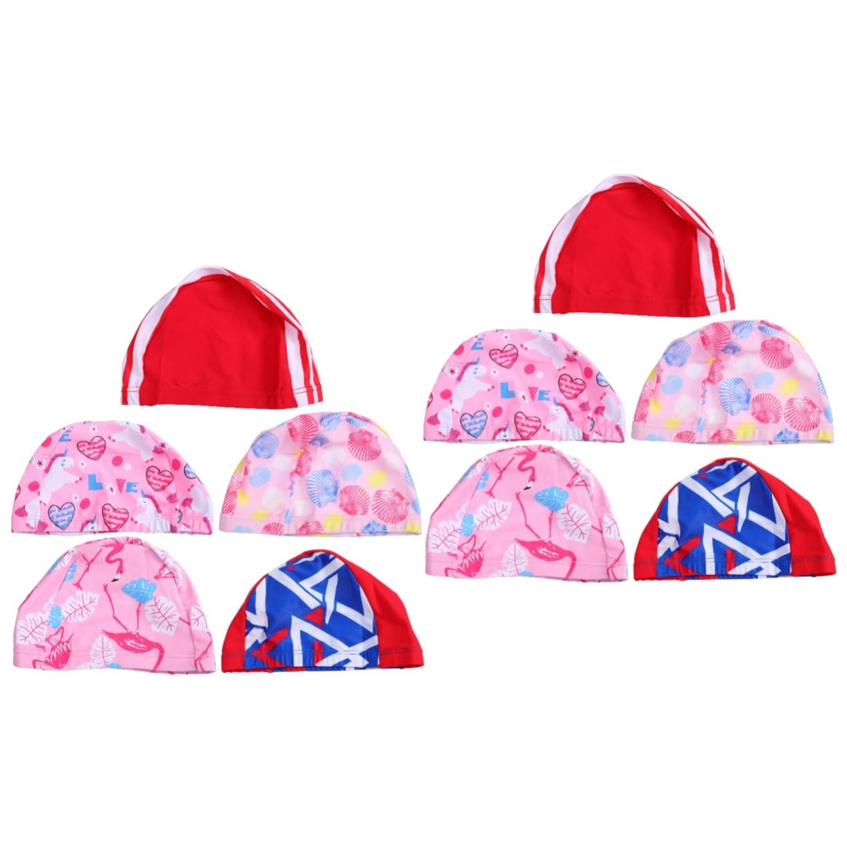 BESPORTBLE 2 Set Di Cuffie Da Nuoto Elasticizzate Per Bambini Per Ragazzi E Ragazze in Poliestere Per Bambini 5 Pezzi*2