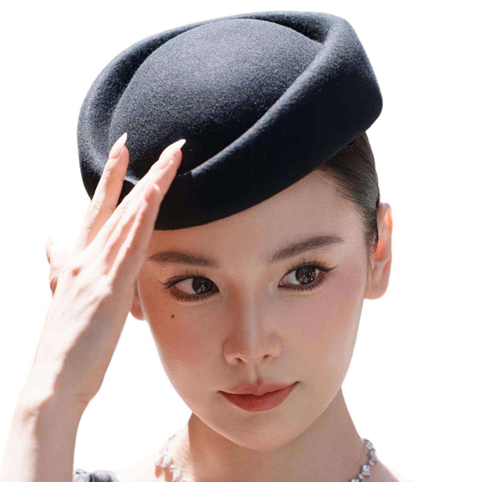 MICFENY Breathable Felt Cloche Hat Charm Elegant Headpiece Bonnet for Women Casual and Formal Occasion