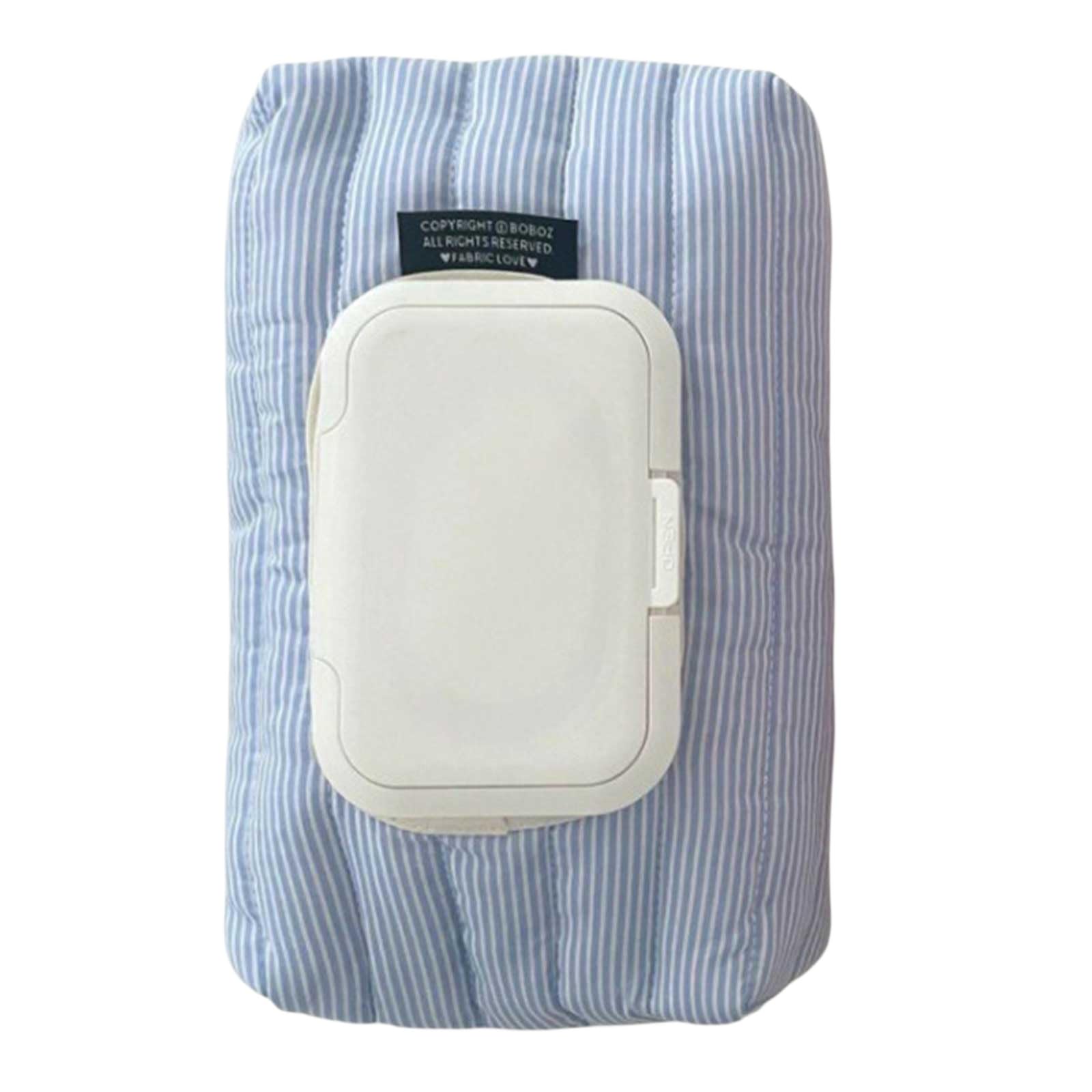 Cotton Striped Quilted Wet Wipes Dispenser, Portable Reusable Wet Tissue Case, Waterproof Wipes Storage Pouch for Travel, Car, Office & Home, Baby Care Accessory for Moms and Parents