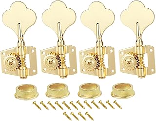 WNWN 4L For Left-Handed Bass Set Of Open Gear Electric Bass Machine Heads Tuning Keys Pegs Guitar Machine Head Tuners (Color : Gold)