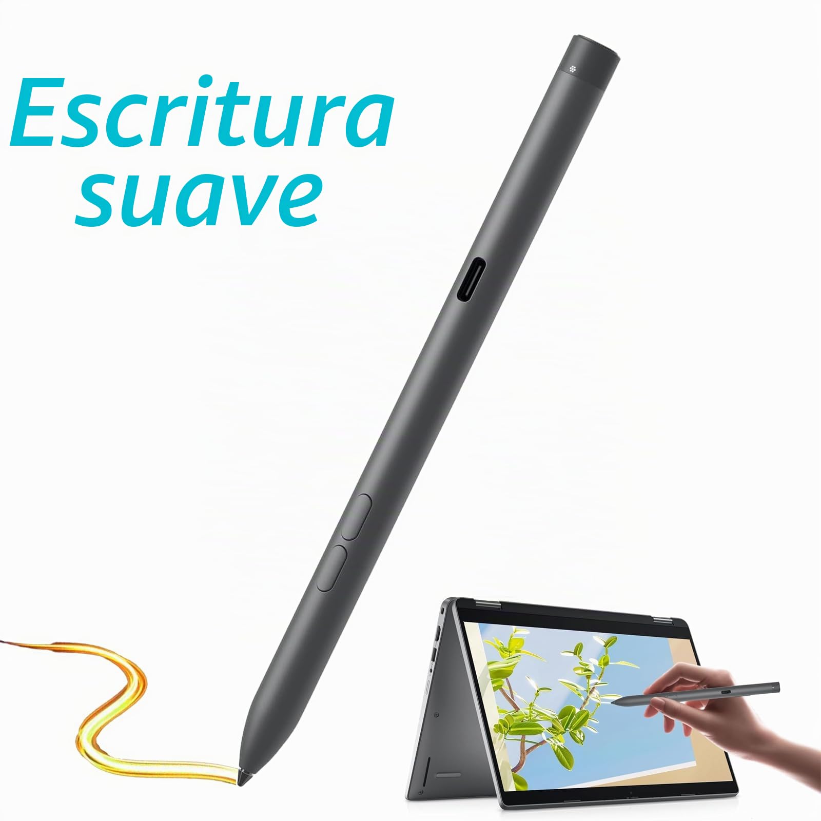 Active Pen PN7522W para Dell PN7522W Premier - Lápiz capacitivo activo recargable para PN5122W para laptop Dell 2 en 1, Latitude 3340 5310 7210, Inspiron 7420 7425, XPS (negro)