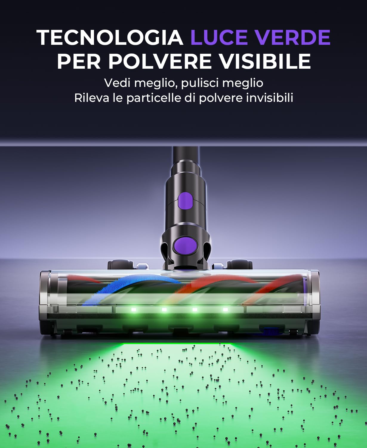 Redkey P9 Pro Aspirapolvere Senza Fili 68KPa/650W/80Min, Scopa Elettrica Senza Fili Potente Verticale con Antigroviglio, Display LED, Aspirapolvere per Animali/Pavimenti/Tappeti/Auto/Capelli