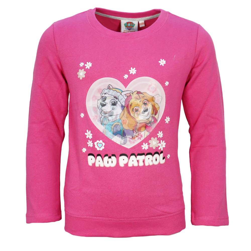 Paw Patrol Mädchen Pullover Sweatshirt – Skye & Everest mit Wechselbild – Pink – Gr. 98–128 – Weicher Baumwollmix