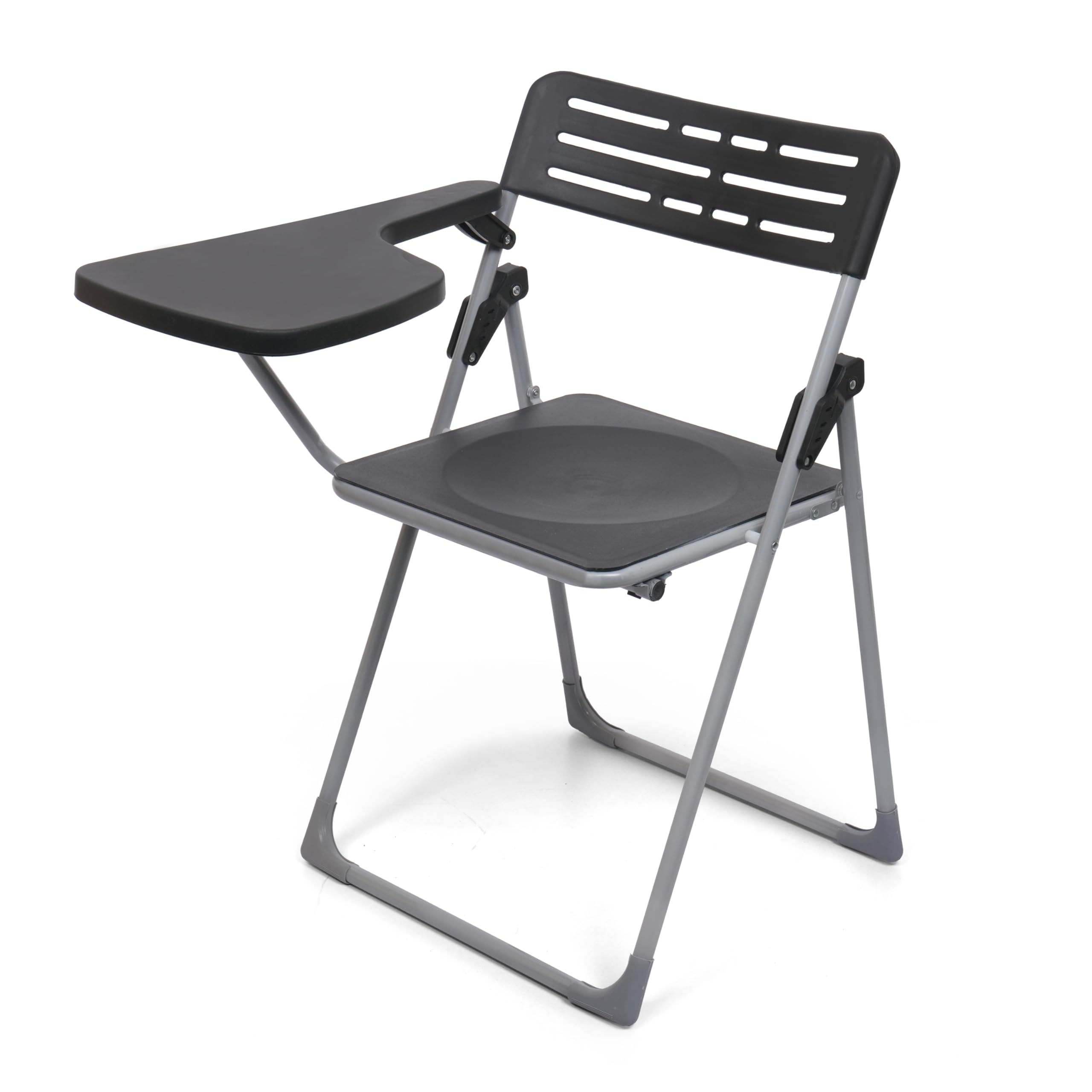 Folding Study Chair with Writing Tablet, Black & Grey-image-11