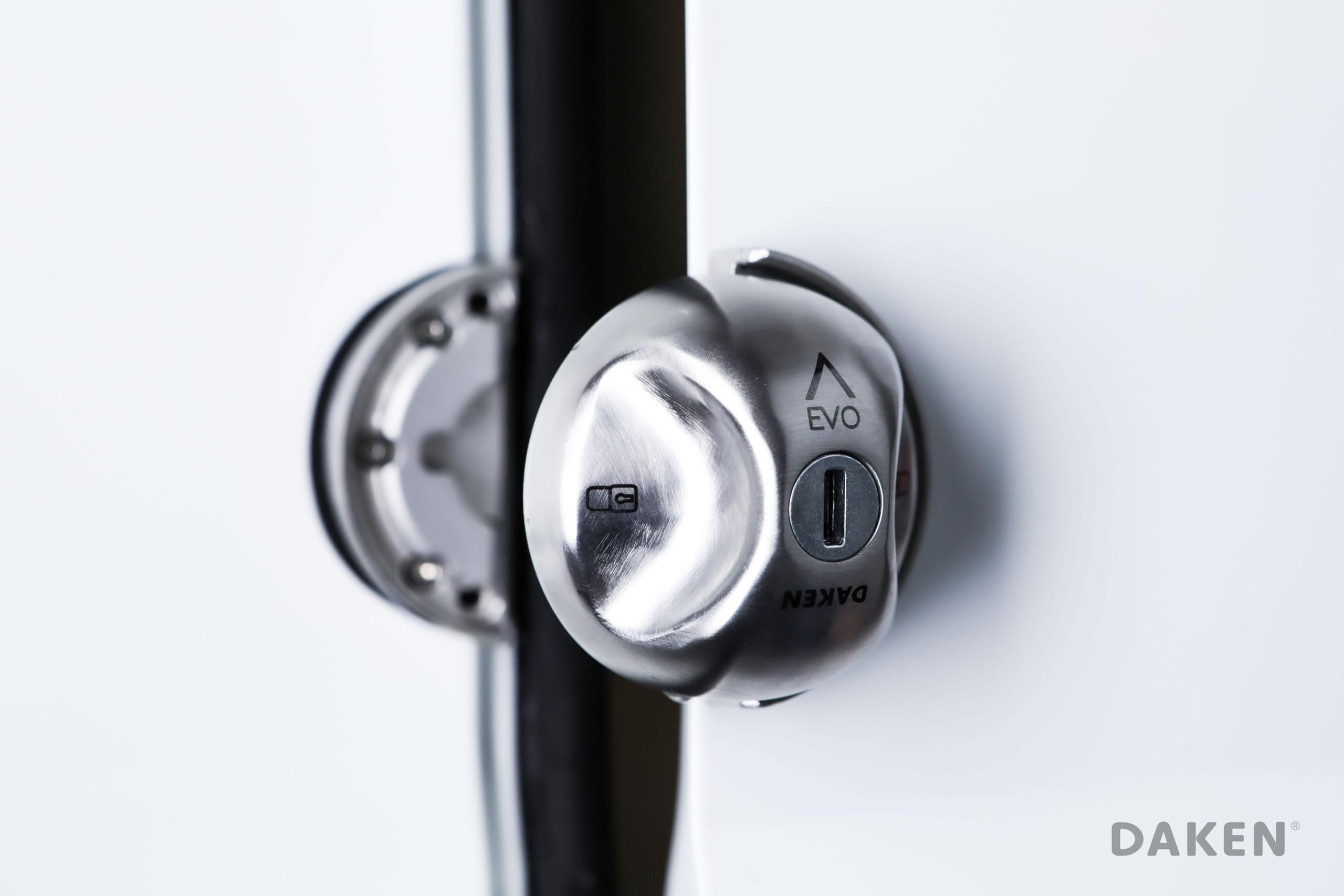 DAKEN Saturn Evo Single - 1 Cerradura Antirrobo para Vehículos Industriales Pesados, Cerradura Manual, Acero Inoxidable