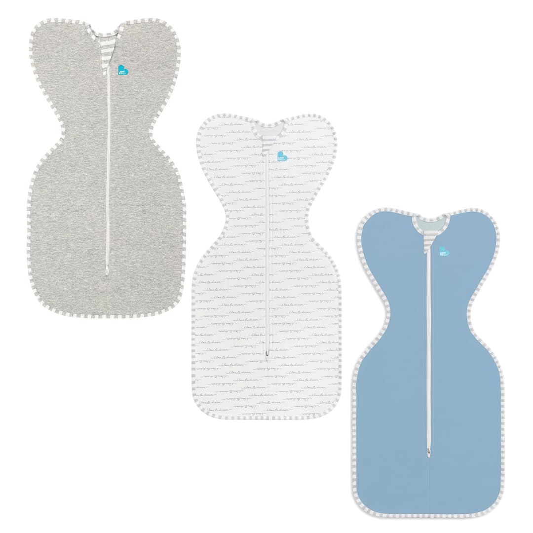 Love To DreamSwaddle UP Original, Baby Swaddle with ARMS UP Self-Soothing Design, Soft Stretch Fabric, Easy Zip Closure, Breathable and Safe (Pack of 3)