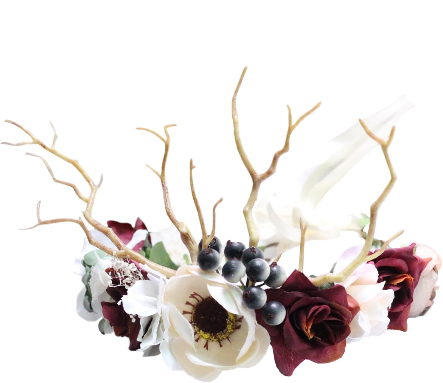 Vivivalue Floral Crown Girl Floral Headband Flower Headpiece Halo Wedding Party Photos