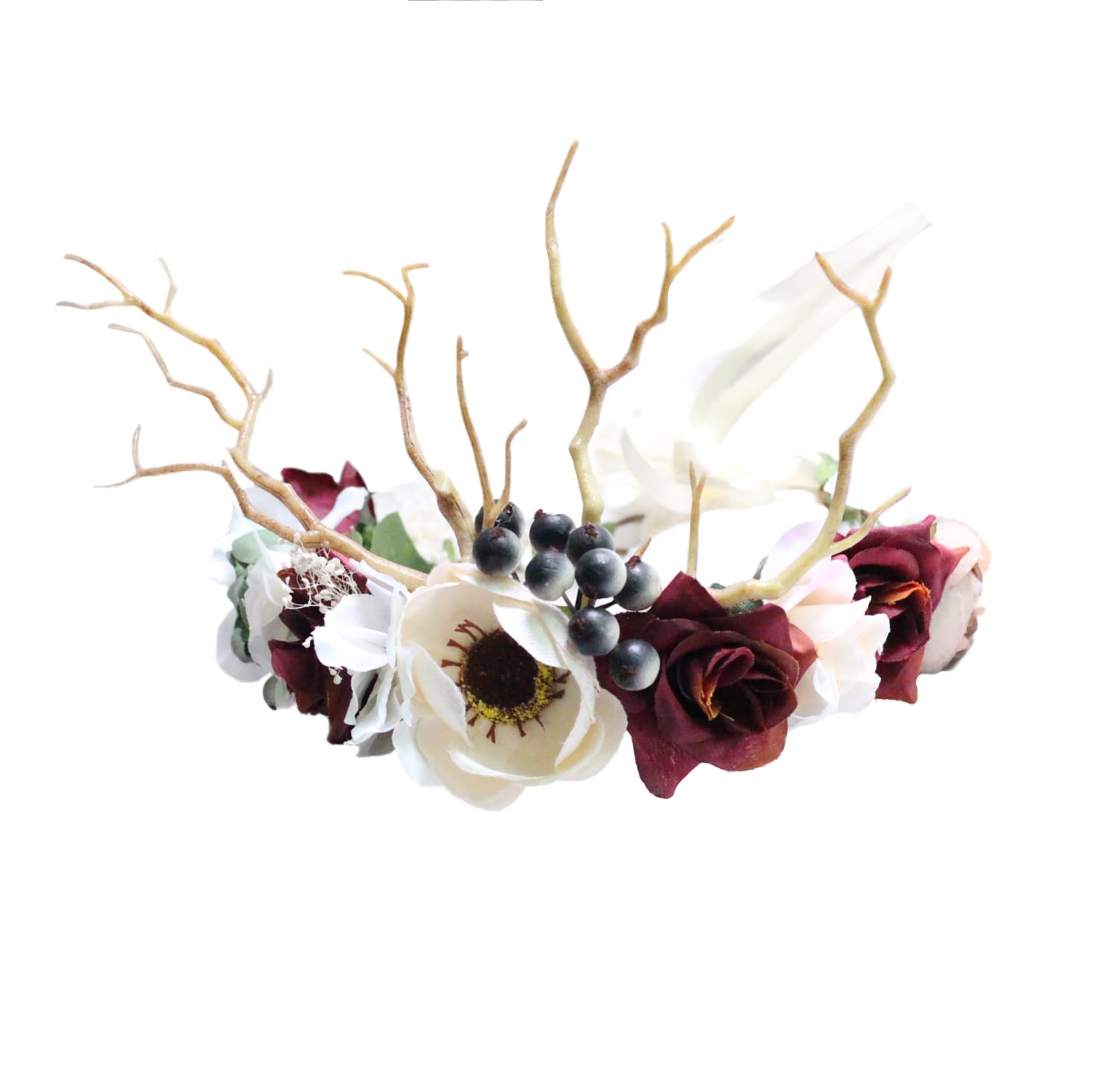 Vivivalue Floral Crown Girl Floral Headband Flower Headpiece Halo Wedding Party Photos