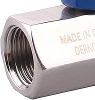 Vista 6 de DERNORD Mini válvula de bola de acero inoxidable 3/8" rosca NPT hembra y macho (paquete de 2)