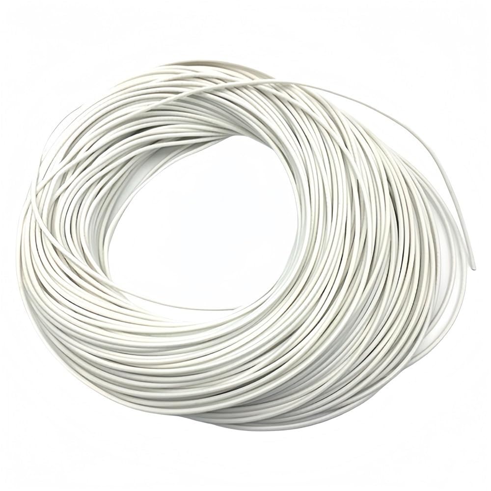 Câble chauffant en caoutchouc de silicone basse tension, fil chauffant blanc ultra doux for le dégivrage du réfrigérateur, 1 pièce(100M*20)