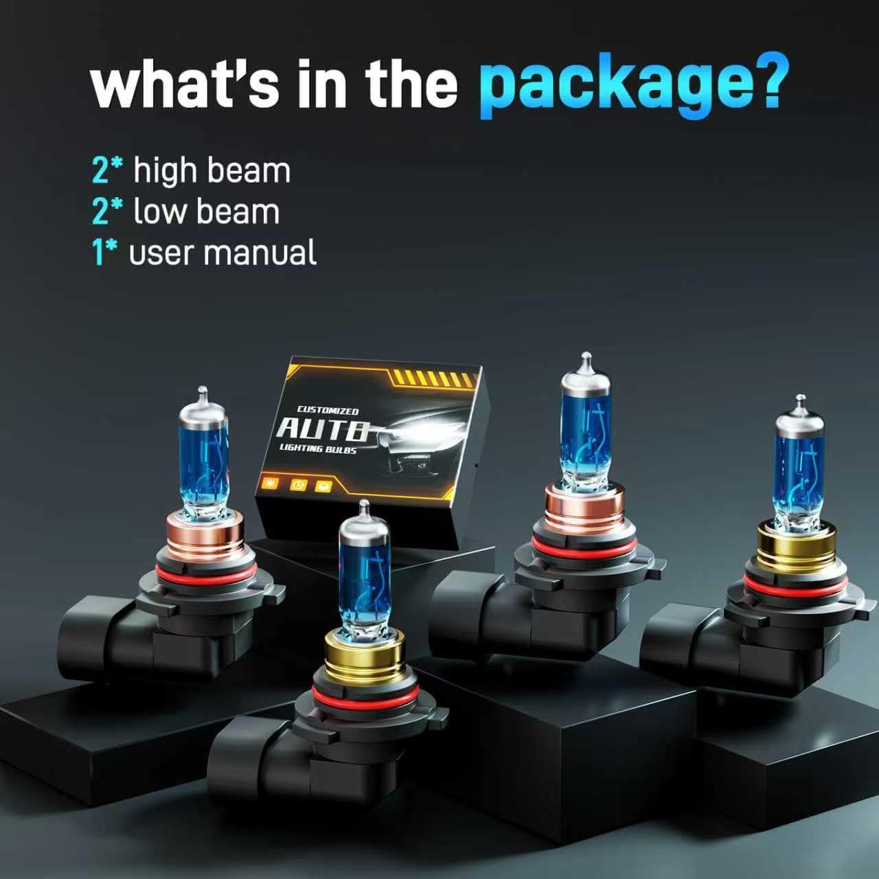 Fits for 2001-2015 Toyota Corolla Halogen Headlight Bulbs Combo, Ultra Bright 5000K White High Low Beam Headlight Bulbs, Plug and Play, 4 Pack