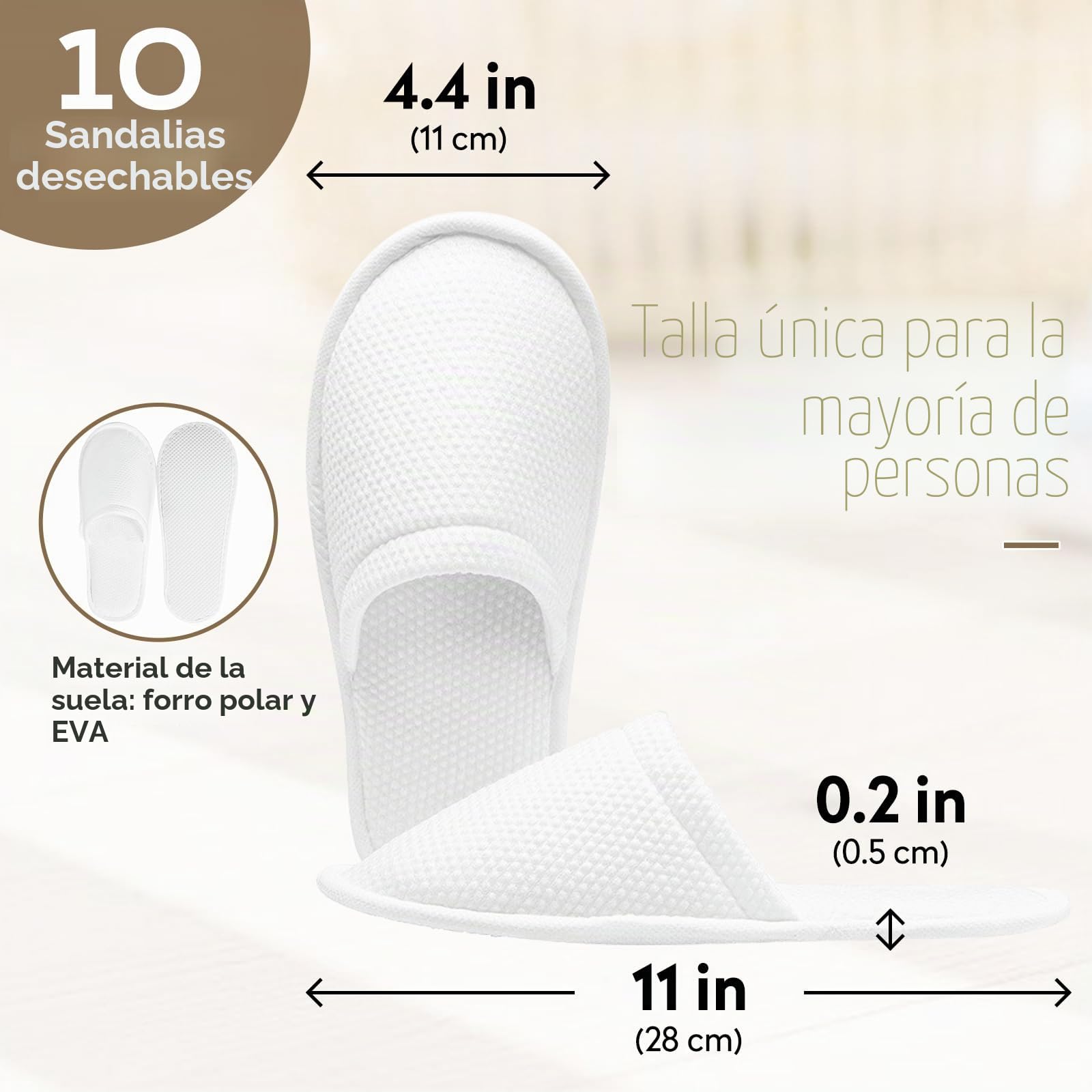 10 pares de pantuflas de hotel blancas para mujer y hombre, pantuflas desechables antideslizantes, pantuflas desechables, pantuflas para invitados, dedos cerrados, pantuflas de felpa unisex