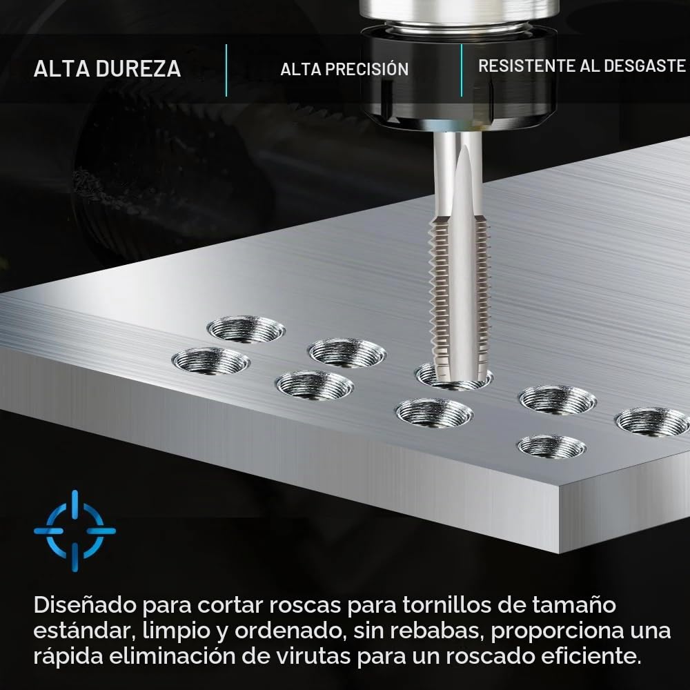 2 Piezas Machos M12 x 1,75 Terraja y Machos de Roscar HSS Métrica Máquina Rosca Macho, Machos y Troqueles Métricos para Roscado Reparación (M12)