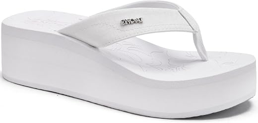 ONCAI Women’s Platform Wedge Flip Flops Trendy Dressy Womans Summer Flatform Sandals with Comfortable Walking Outdoor Rubb...