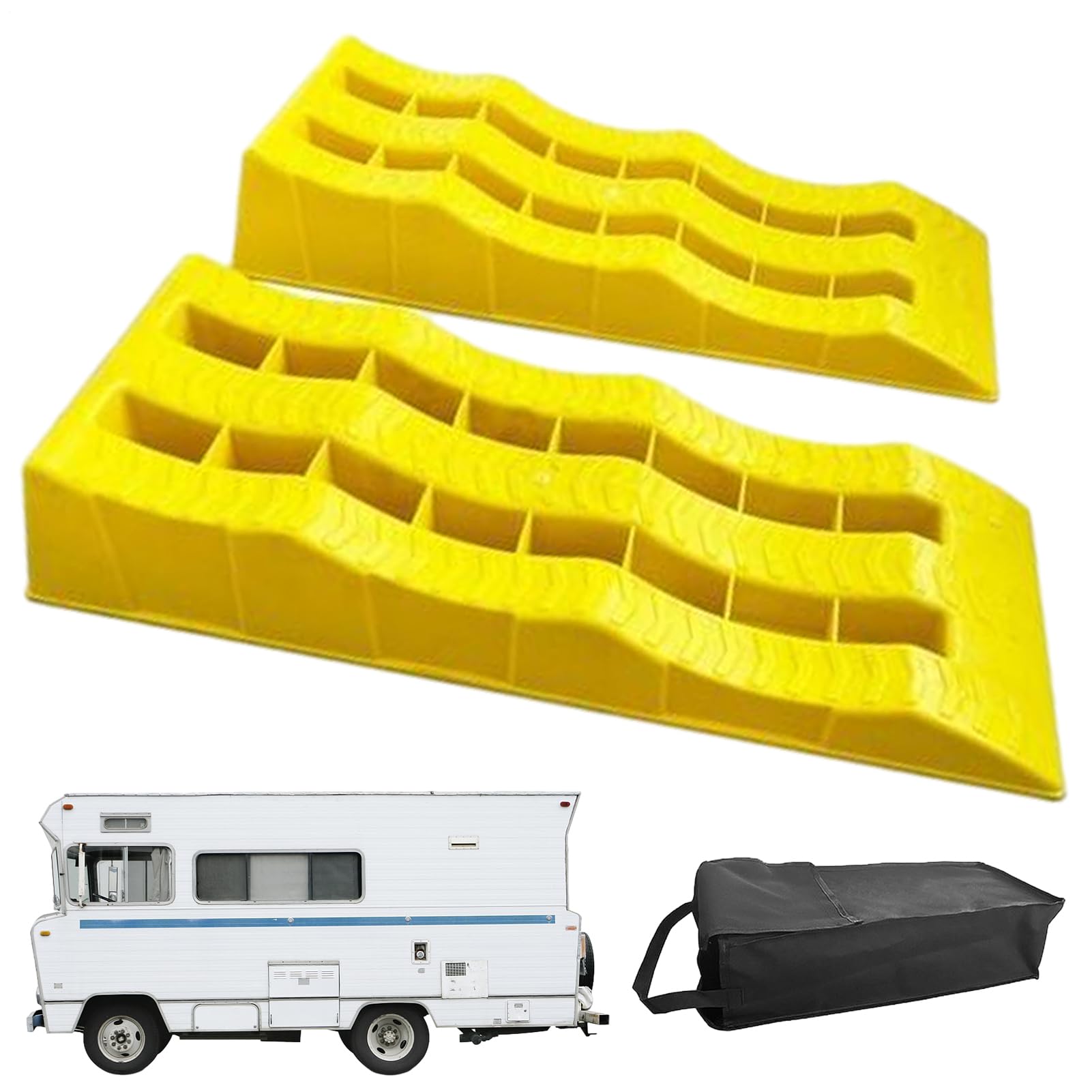 Cunei ruota di livellamento, di livellamento per camper, 2 pezzi | cunei ruota per camper, rimorchi da viaggio, cunei e livellatori per rimorchio da V