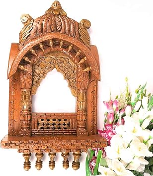 PEAKHILL_Jharokha Wall Hanging | Wooden Jharokha Hangings for Photo Frame & Mirrors - Decorative Jharokhas For Home, Wall Decor, Living room, Entrance Decoration & Gifts - 27 Inch