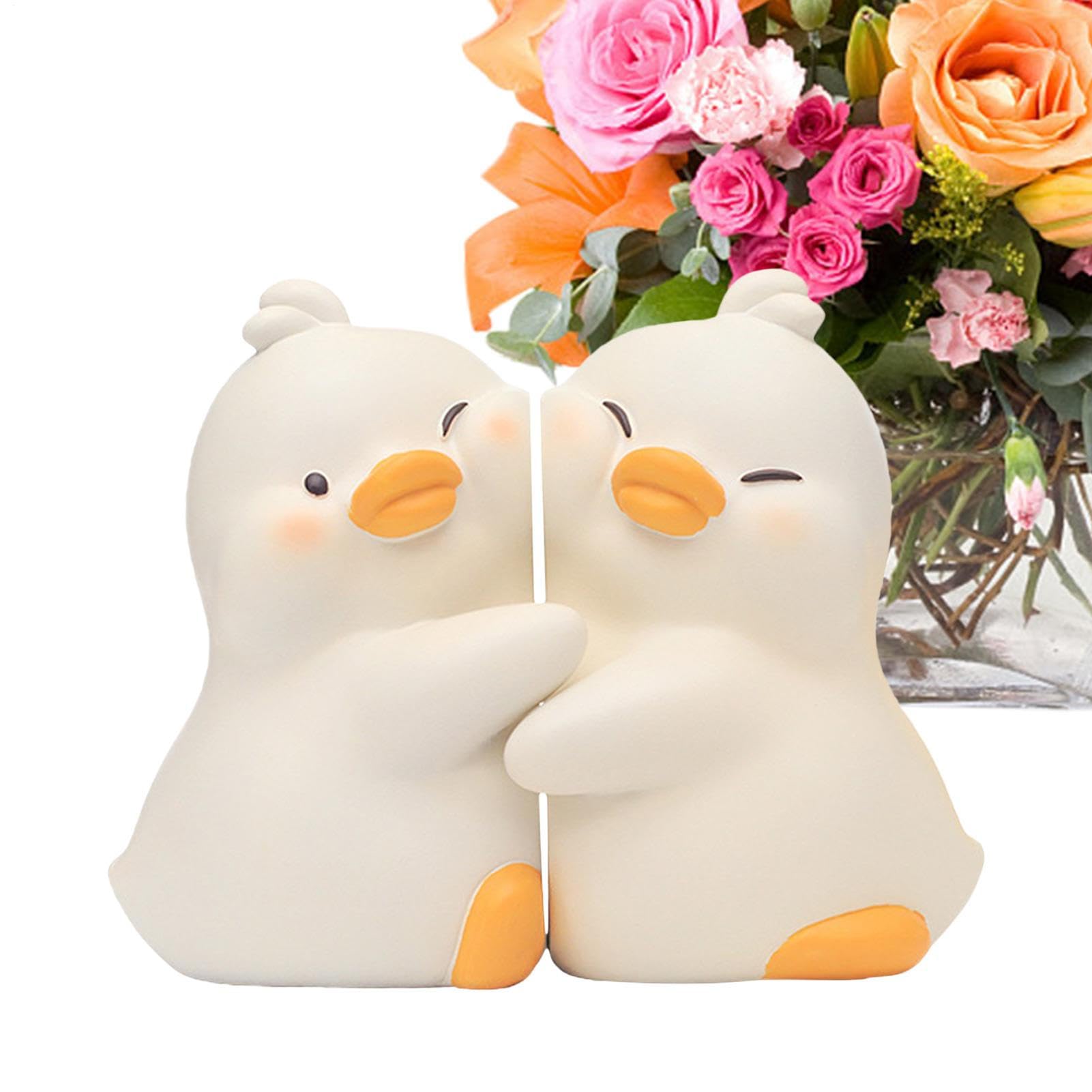Resin Bookends Resin Hugging Ducks Cute Decoration Book Support