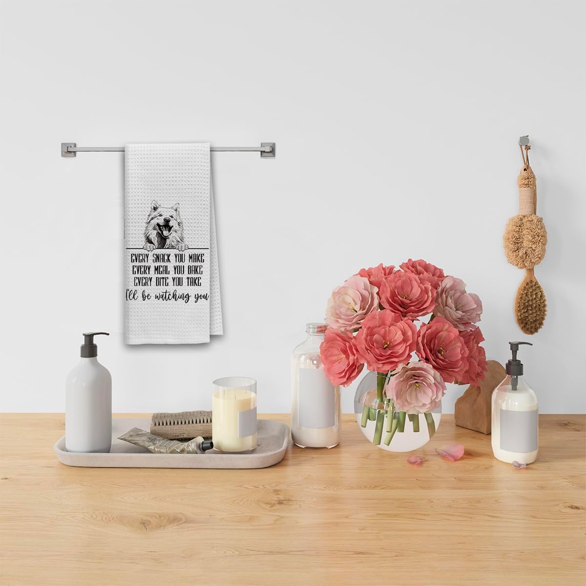 Dibor Samoyed Dog Kitchen Towels, Samoyed Gifts Dish Towels Dishcloth, Funny Dog Every Meal You Make Cloth Hand Towels Tea Towels for Bathroom Kitchen, Gifts for Dog Lovers, 16x24 Inches - Image 4