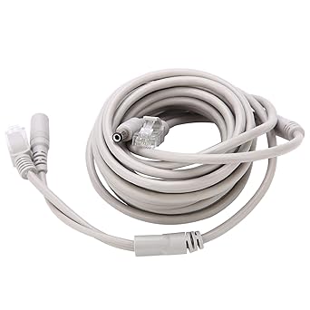 Wedinard Ethernet CCTV Cable 5M/10M/15M/20M RJ45+DC Ethernet Cable Ethernet Cables RJ45 High-Speed for IP Cameras NVR System 10Mbps/100Mbps(5M, Blue)