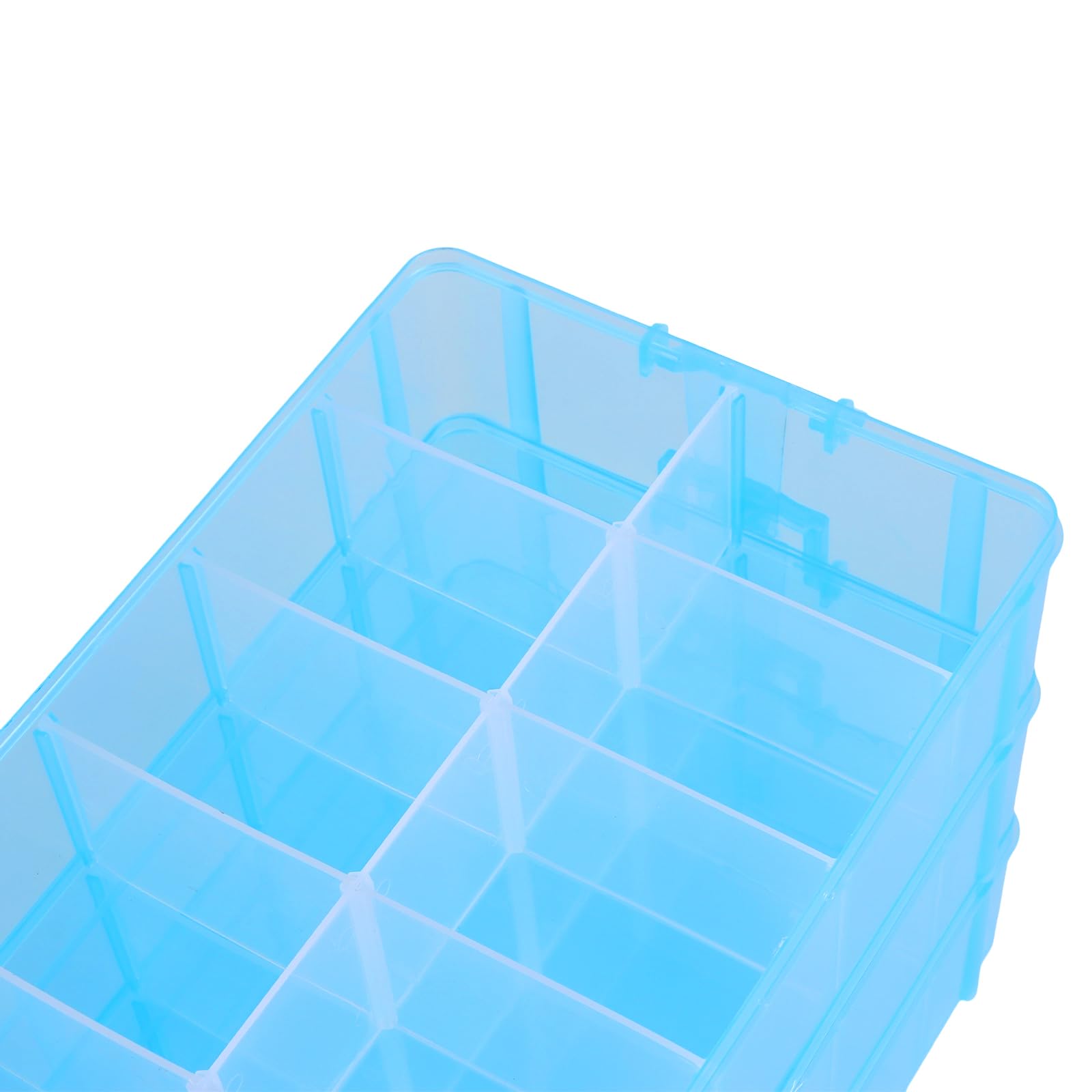 Set di 2 Scatole di Assortimento a 3 Ripiani, 30 Scomparti, Trasparenti