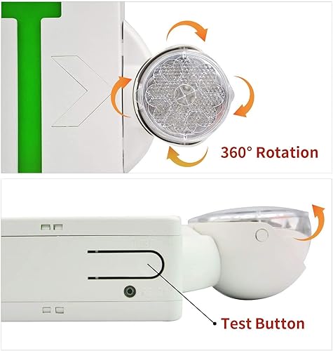 Miniatura 6 de JW LIGHTING Señales de salida LED con luces de emergencia, luz combinada de emergencia LED ajustable de doble cara con batería de respaldo, cable