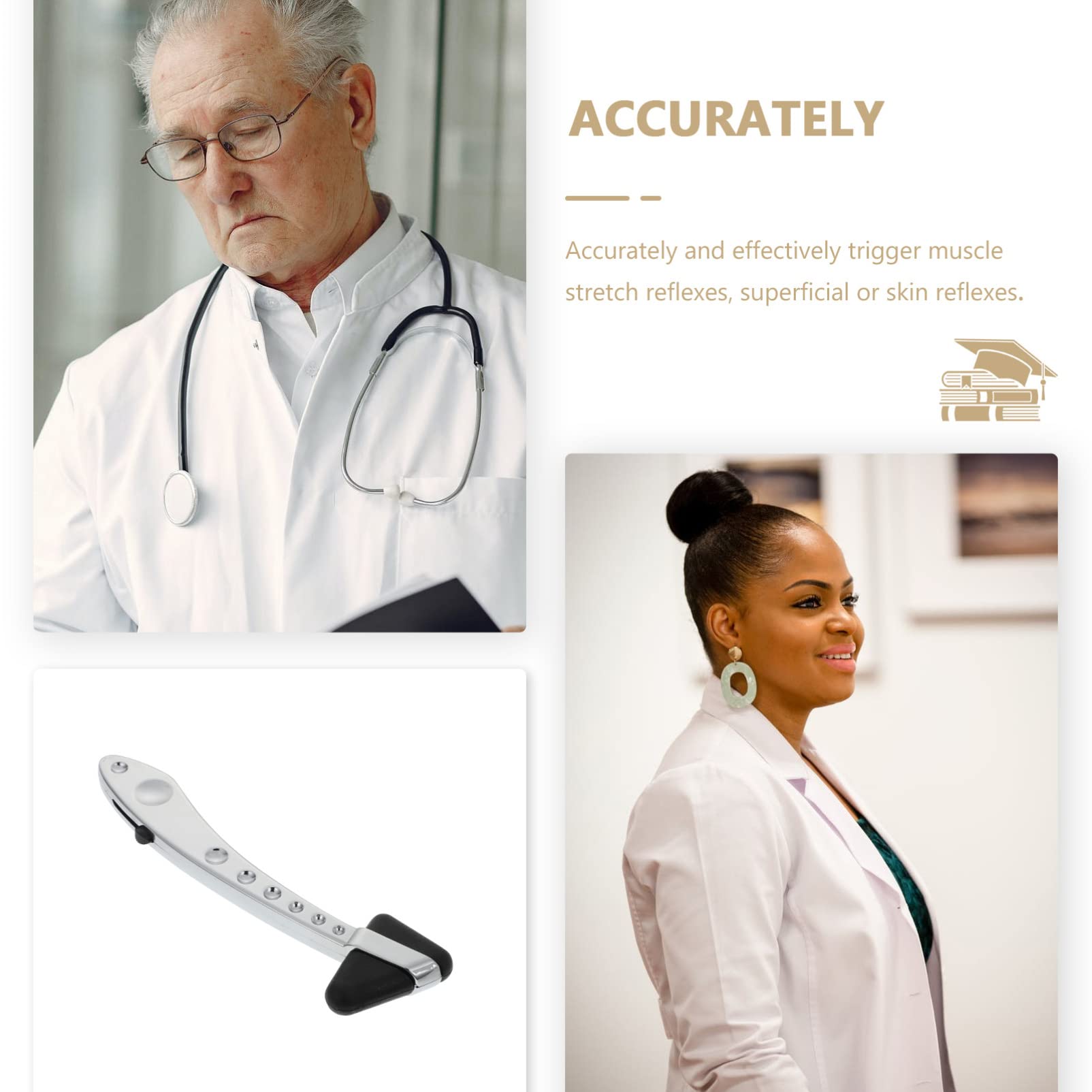 DOITOOL 1pezzi Martello Neurologico Multifunzione Con Toccante Strumento Per Test Neurologici Design Ergonomico e Resistente Vari Colori Disponibili Per Uso Professionale e Domestico