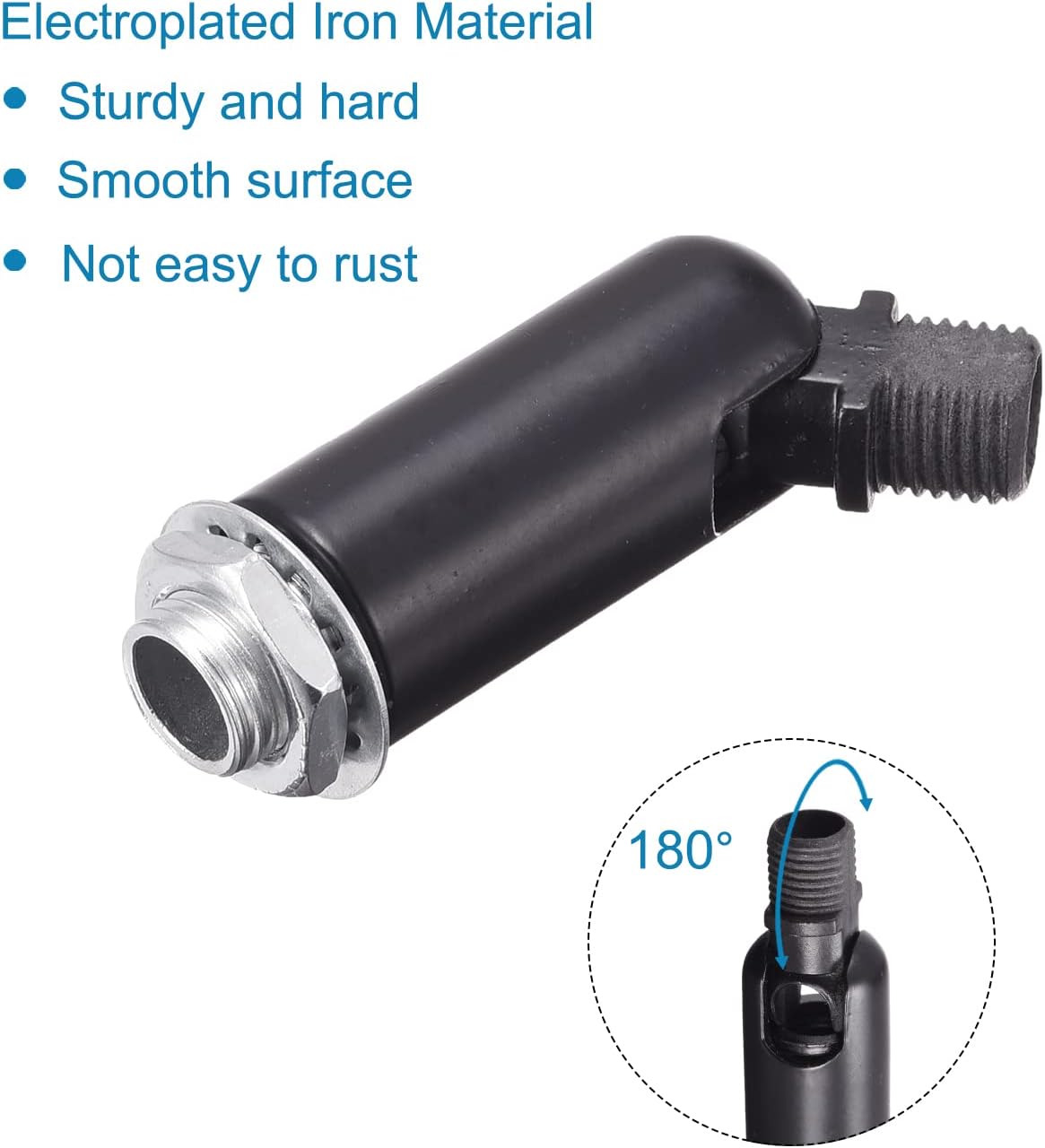 MECCANIXITY Sloped Ceiling Adapter 180 Degree Swivel M10 Thread, for Chandelier Ceiling Pendant Light, Black Pack of 2
