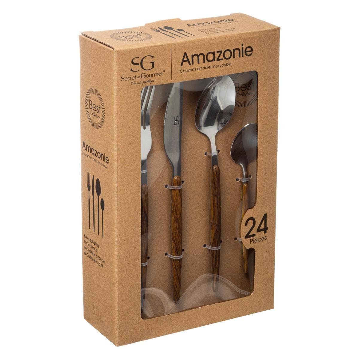 Secret de Gourmet – Cubertería de acero inoxidable, 24 piezas