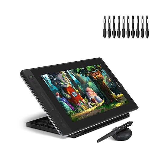 HUION KAMVAS Pro 13 GT-133 Graphics Drawing Monitor, 13.3 inch Pen Tablet Display with Stand for Windows and Mac with Replacement Pen Nibs 20PCS